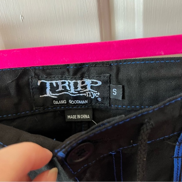 NWT Tripp Black & Blue Chain Zip-Off Pants Small - Picture 9 of 11